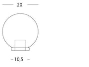 Lampada da esterno in termoplastico con sfera opale Ø 20cm nero