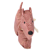 Pink dog fabric doorstop cm35x5h26