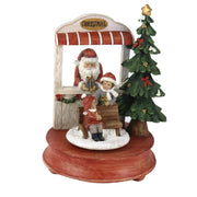 Carillon resina babbo natale con musicarosso cm17x16h23,5
