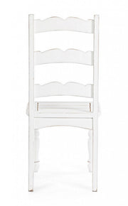 Sedia in legno stile rustico bianco shabby