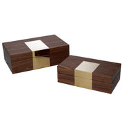 Rectangular brown wooden box 1-2 cm31x20h10