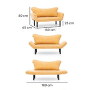 Divano bordeaux 2 posti con braccioli reclinabili Chatto  cm 150x65xh.80