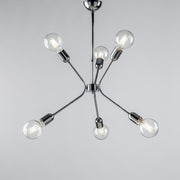 Lampadario moderno in ferro Cromato lucido sei luci 43x h62 cm urban