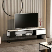 Porta tv bianco e nero Concord 150x35xh.42 cm.