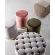 Pouf in velluto Rosa Antico LUCILLA diametro 35x h40 cm