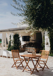 Tavolo Noemi per esterno in legno di acacia pieghevole  70x70x h73 cm