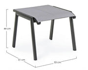 Poggiapiedi arredo giardino alluminio antracite Cruise cm 53 x 51 x 44