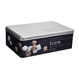 Contenitore da cucina per zollette zucchero in ferro Nero 1kg 20,2x13,2x h6,7 cm