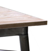 Tavolo bar bristol di ferro con piano in legno galvanizzato