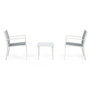 Set 3 pezzi da giardino salotto in metallo Auri bianco