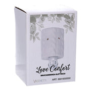 Bruciaessenze plug ceramica trecce bianco  cm10,4x7,9h12,7