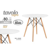 Tavolo tondo moderno urban industrial bianco cm 80