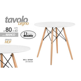 Tavolo tondo moderno urban industrial bianco cm 80