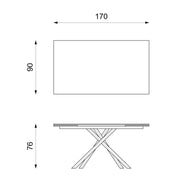 Tavolo allungabile 170/270x90 cm grigio scuro