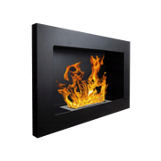 Camino a bioetanolo da parete o incasso Pisa Nero L 65 x P 12 x H 40