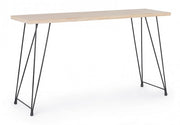 Consolle in acciaio con piano in legno DISTRICT 140x39x h79 cm