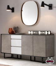 Lampada da tavolo in metallo nero 80x10h cm