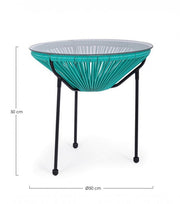 Tavolino con piano in vetro Parker Atol D50 cm