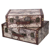 Eco-leather suitcase 1-3 rectangular globe cm40x30h14