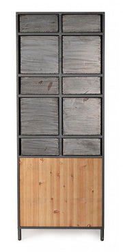 Cassettiera Store 2 ante e 10 cassetti stile industrial cm 169h