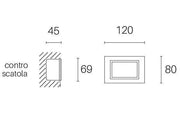 Incasso Aperto 3W Led 3000K  linea spina  grafite