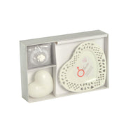 Candela c/piattino cuore marte licheni&muschio cm26x17h4,5 - 15ore