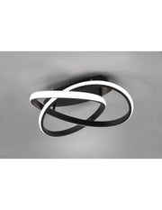 Lampada Spirale Soffitto Course Nera Led Dimmer 18w Ø45 cm Trio Lighting