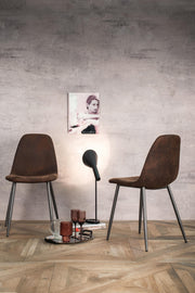 4x Sedia in similpelle vintage e seduta moka 450x84h cm