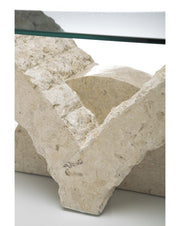 Tavolino trasparente-beige 70 cm x 120 cm H. 40 cm