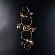 Plafoniera  rosoni in ferro Marrone Oro due luci 73x2x h17 cm