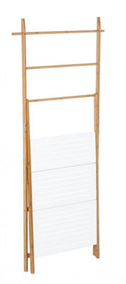 Scaffale in bamboo e legno Audrey con scaletta