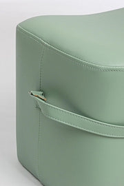 Pouf rettangolare in similpelle con manico GIONA Verde Chiaro 51x34x h35 vm