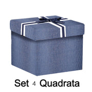 Scatola cartone 1-4 blu quadro cm30x30h28