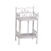 Scaffale metallo new jessica stretto 2 piani bianco brush cm 25x23h48