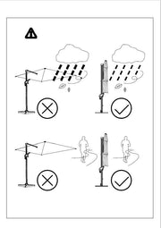 Ombrellone alluminio Montana 4x4 m grigio con palo laterale