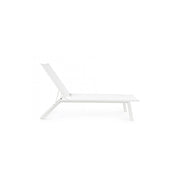 Lettino in alluminio Cruise con ruote bianco