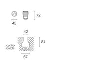 Calp.D.4,5 - 2,5W Led* 3000K  linea hangar  acciaio