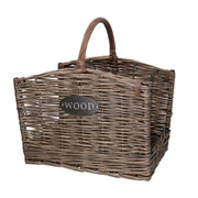 Log basket wood 1-2 bleached cm50x39h31-36-53
