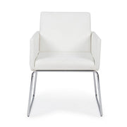 Sedia con braccioli in similpelle Bianco SIXTY 60x54x h80,5 cm