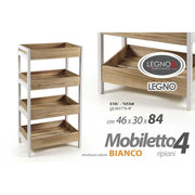 Mobile scaffale 4 ripiani contenitore 46x30xh.80 cm