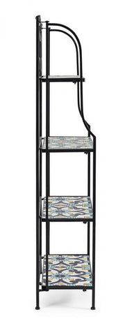 Libreria pieghevole Positano 4 piani in metallo stile country cm 57x28x133h