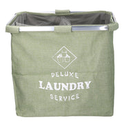 Cestone tessuto sacco verde doppio pieghevole cm54x34.5h50.5