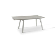 Tavolo allungabile con top in pietra effetto marmo bianco 140/200x80x76h cm