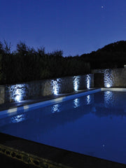 Lampada da incasso pavimento in alluminio pressofuso, vetro infrangibile, IP65, 40W nero