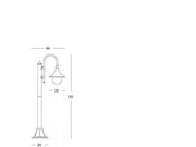 Lampada da esterno in alluminio pressofuso con diffusore trasparente - Altezza max 150mm - Potenza max 60W nero