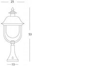 Paletto in Alluminio con Copertura in Rame e Diffusore Trasparente grigiorame