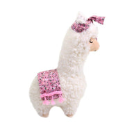 Lama bianco con fiocco fiorellini rosa cm28x14h45
