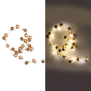 Luce filo sfera rame 48 led bianco caldo alimentazione fissa cm ø4x120
