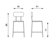 Sgabello in polipropilene con seduta bianca