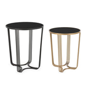 Set 2 Tavolino oro-nero in metallo stile design